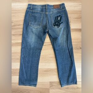 Miskeen Jeans Mens Blue Baggy Skater Denim Jeans Size 40
